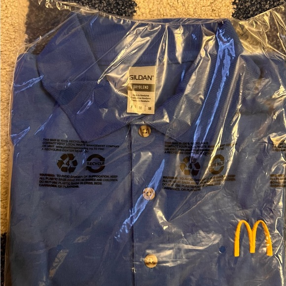 RARE McDonald’s Polo Shirt Employee Golden Arches Royal Navy Medium- NEW - Picture 2 of 4
